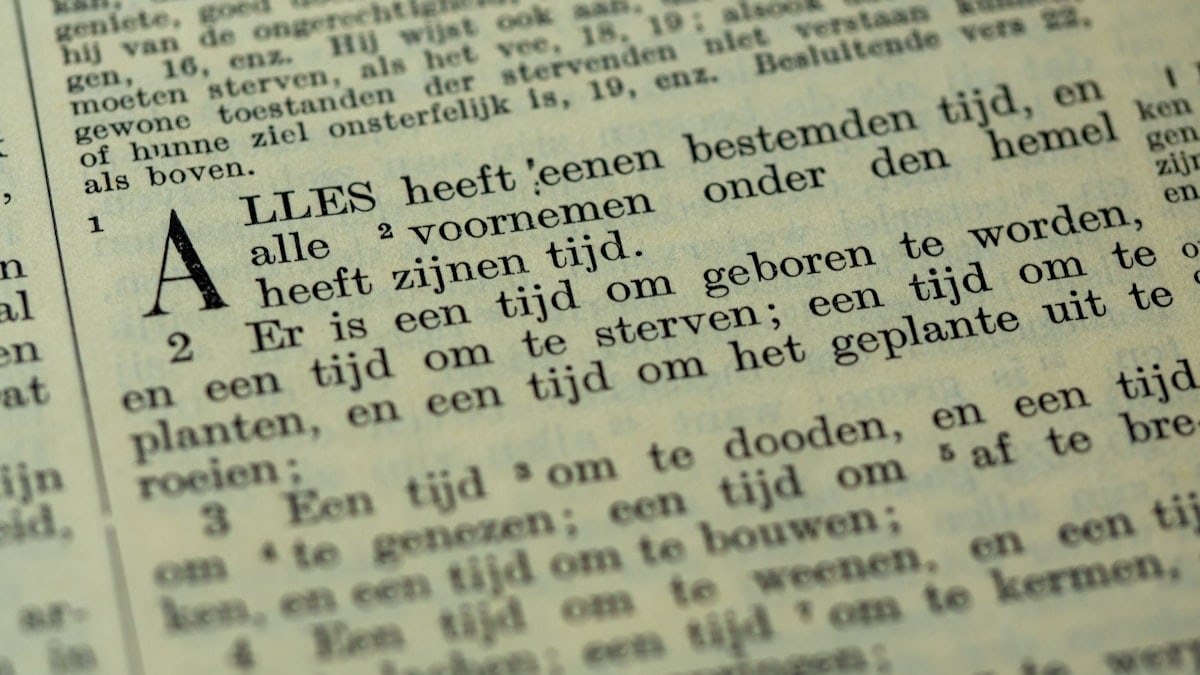 A inspirational text from the Bible: Ecclesiastes 3